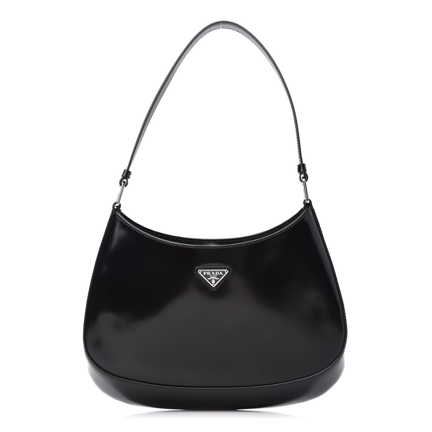 Prada Spazzolato Cleo Shoulder Bag Black 1 of 9