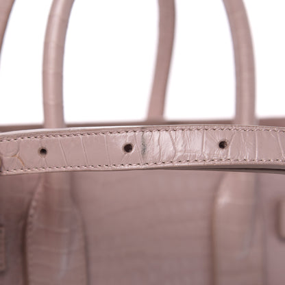 Saint Laurent Calfskin Crocodile Embossed Baby Sac De Jour Rose Antic 10 of 15