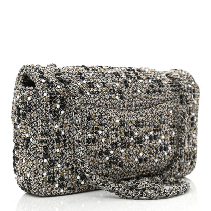 Chanel Crystal Tweed Quilted Medium Single Flap Black 3 of 15