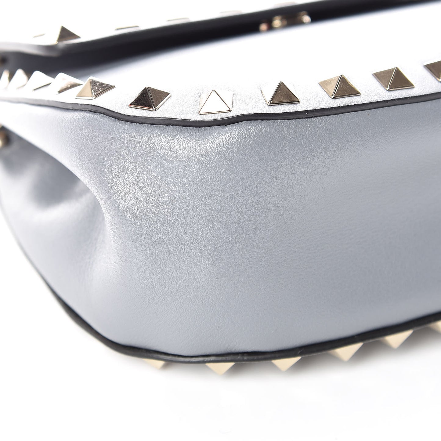 Vitello Mini Rockstud Crossbody Saddle Bag Light Stone