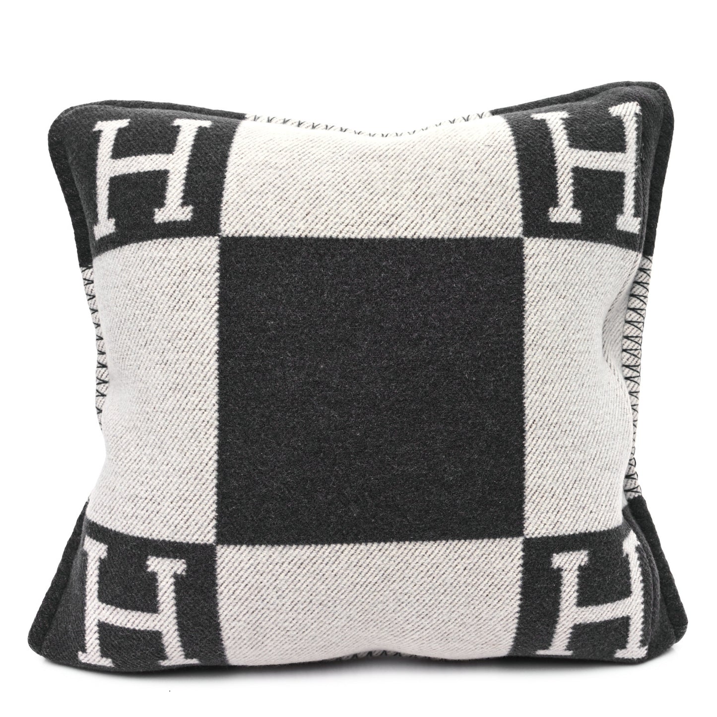 Wool Cashmere Avalon Pillow PM Ecru Gris Fonce
