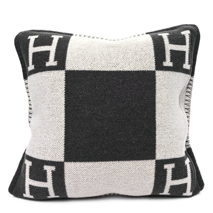 Hermes Wool Cashmere Avalon Pillow PM Ecru Gris Fonce 2 of 3
