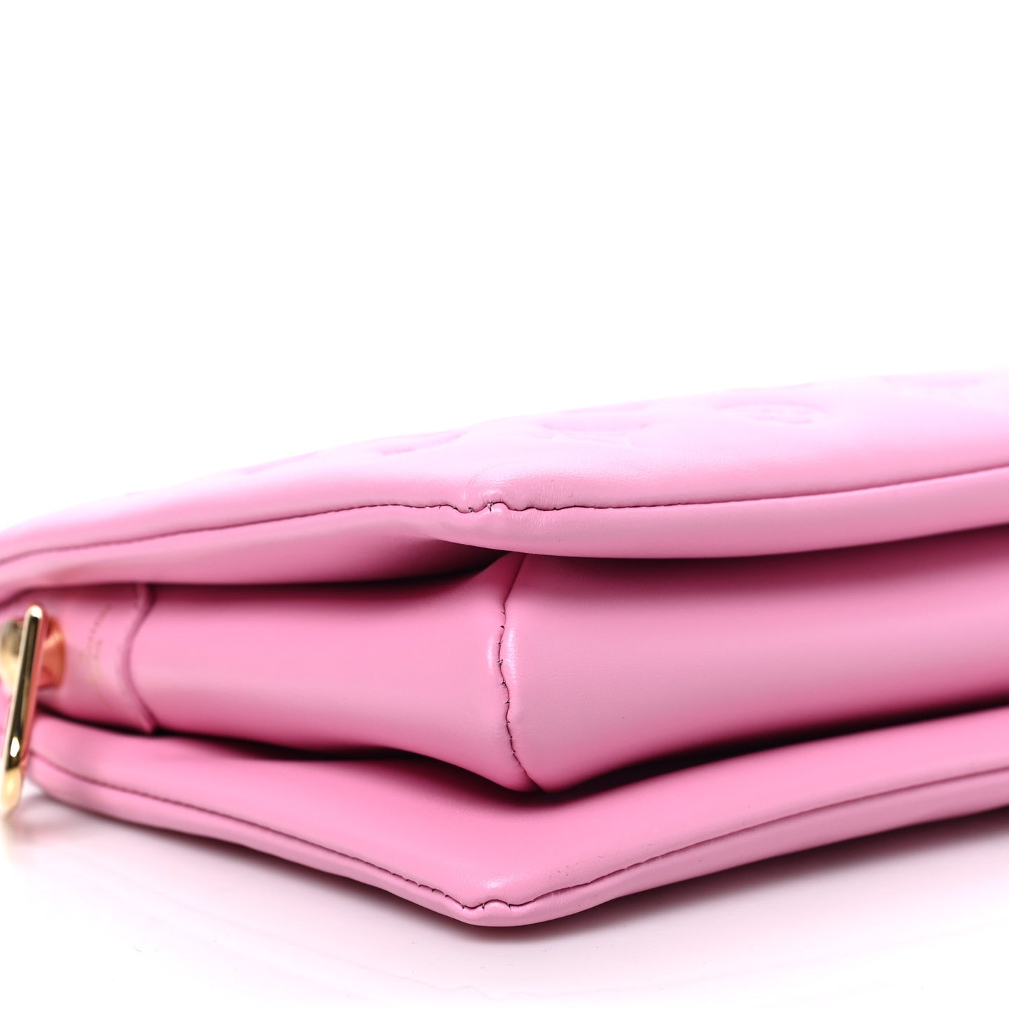 Lambskin Embossed Monogram Coussin PM Rose Bonbon