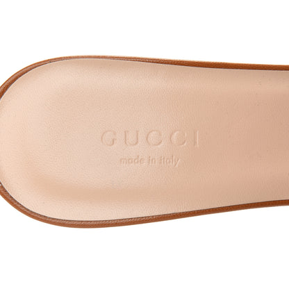 Gucci Malaga Kid GG Marmont Fringe 75mm Slide Sandals 38.5 Cognac 7 of 14