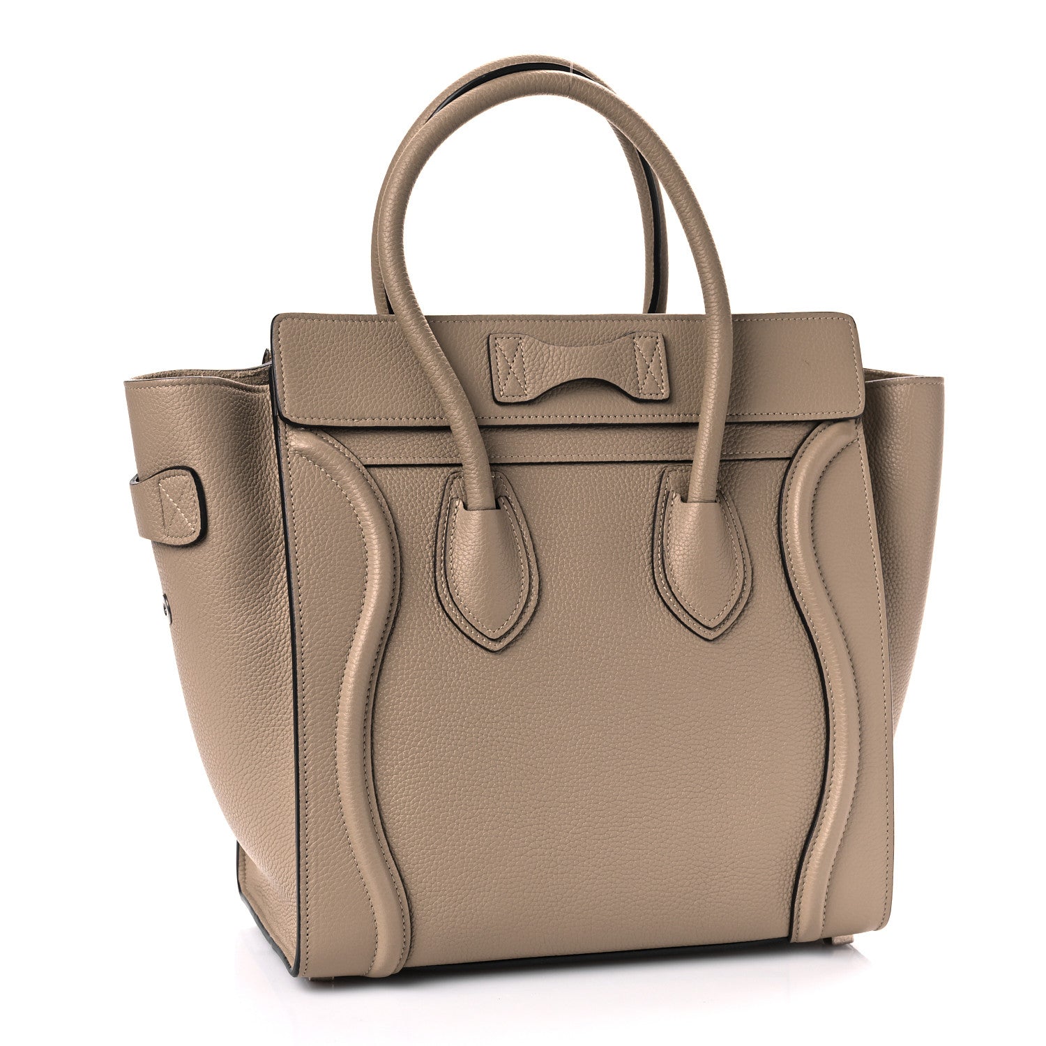 Celine Drummed Calfskin Micro Luggage Dune 2 of 7