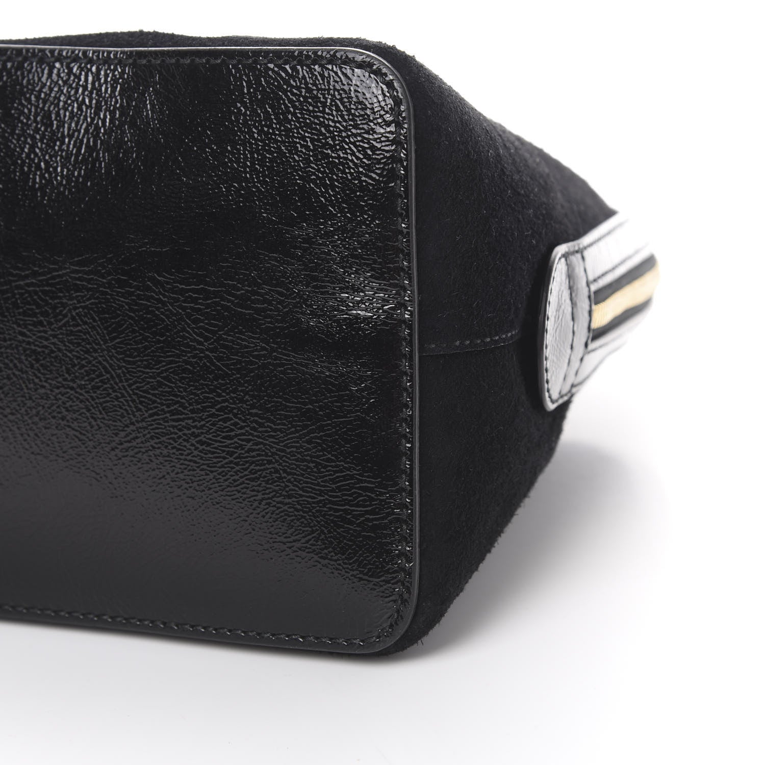 Gucci Suede Patent GG Web Medium Ophidia Top Handle Dome Bag Black 9 of 9