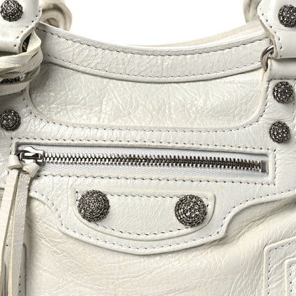 Balenciaga Agneau Arena Crystal Neo Cagole Handbag XS Optic White 15 of 25