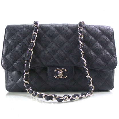 Chanel Caviar JUMBO Classic Flap Dark Navy Blue 1 of 12