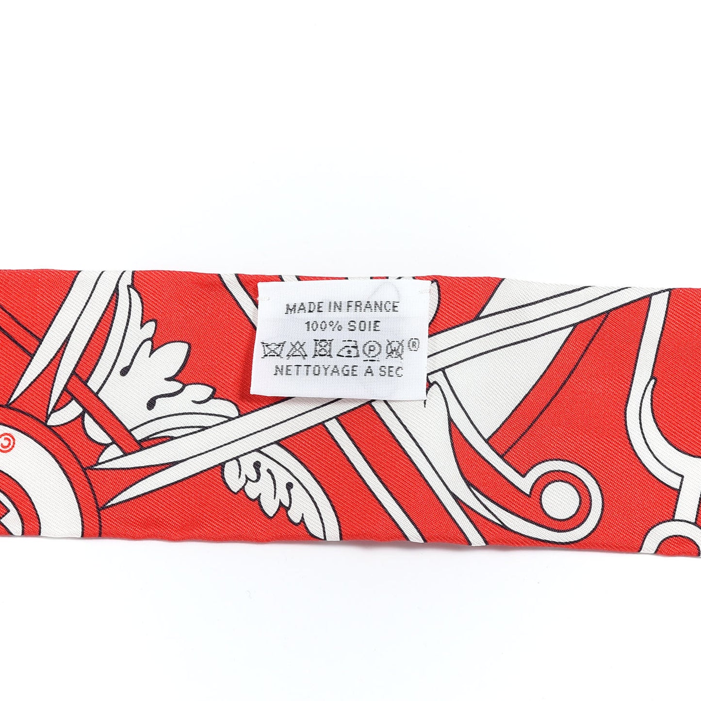 Silk Washington S Carriage Detail Twilly Rouge White Black