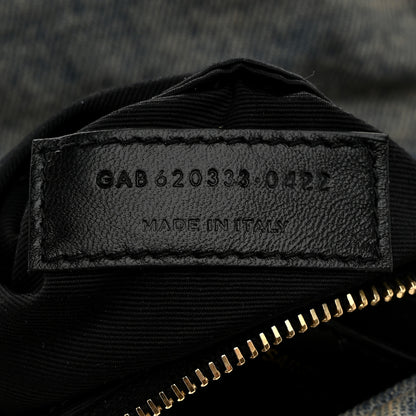 Saint Laurent Denim Quilted Toy Loulou Puffer Monogram Chain Satchel Blue Cinnamon 7 of 10