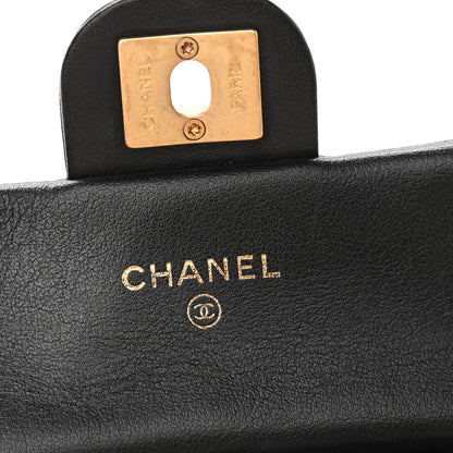 Chanel Calfskin Quilted Lady Handle Flap Card Holder With Chain Black 6 of 10