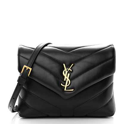 Saint Laurent Calfskin Y Quilted Monogram Toy Loulou Crossbody Bag Black 1 of 10