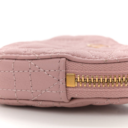 Christian Dior Calfskin Cannage Dioramour Caro Heart Pouch With Chain Old Rose 8 of 9