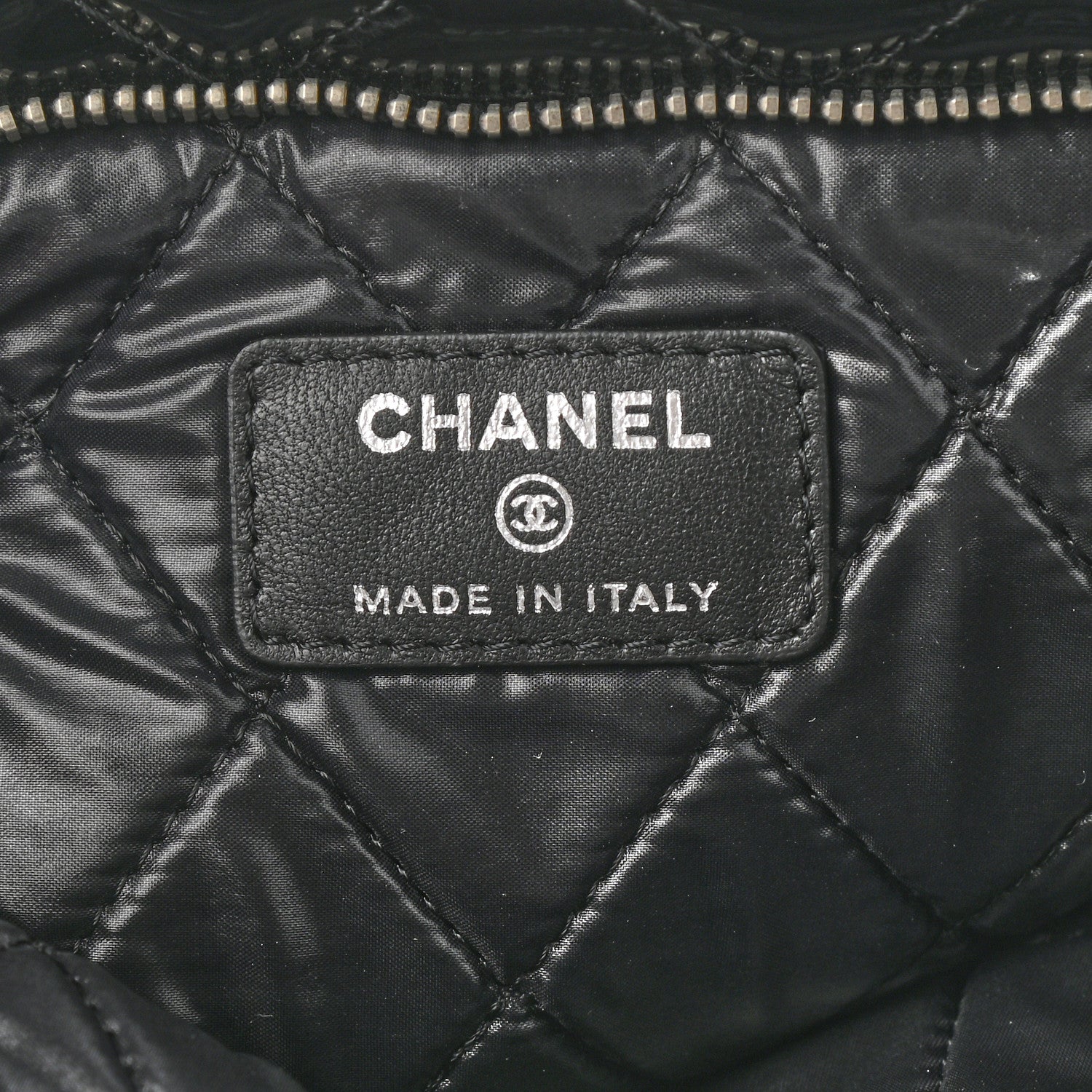 Chanel Patent Calfskin Quilted Beauty CC Clutch Black 5 of 7