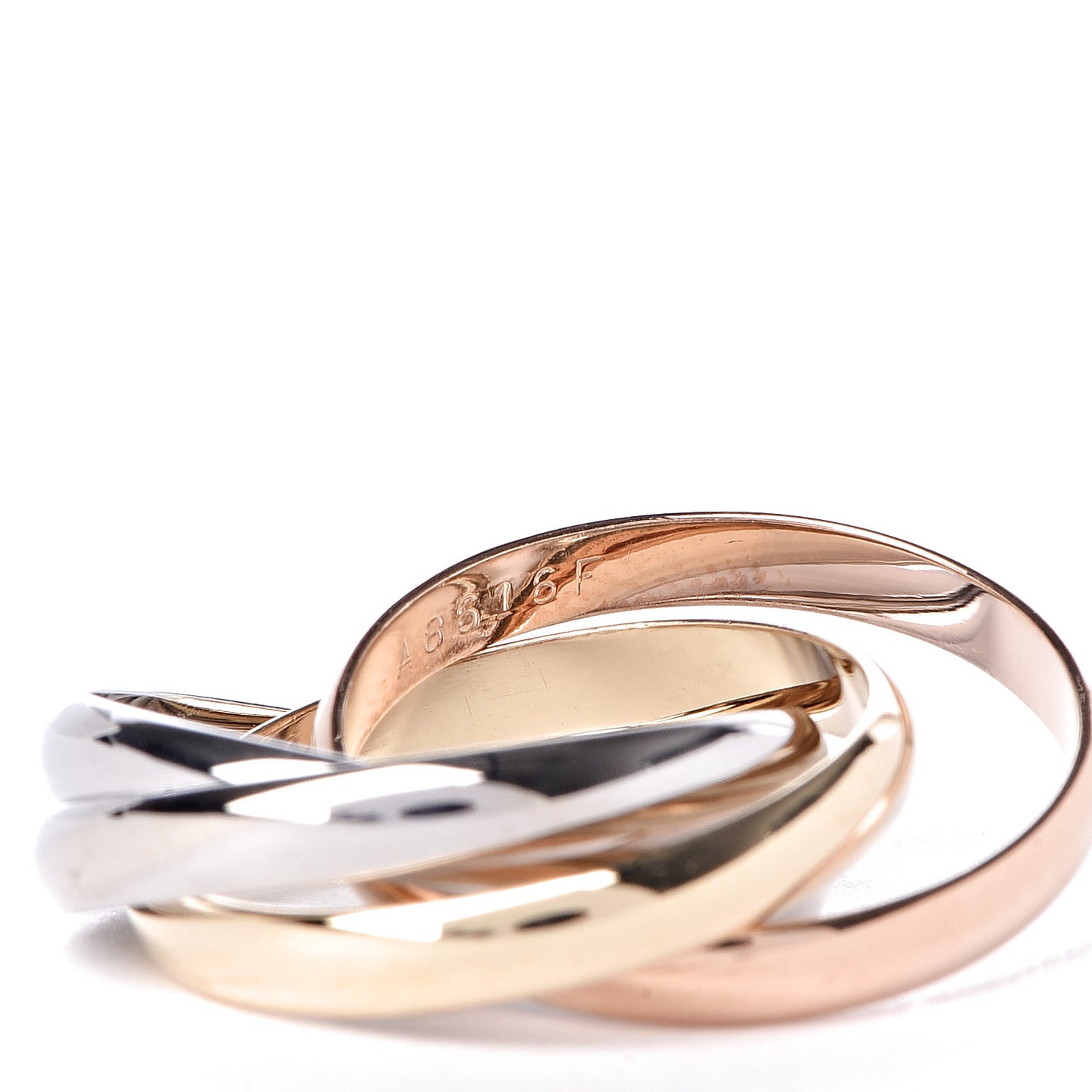 18K Pink Yellow White Gold Les Must De Trinity 4 Band Ring 49 4.75