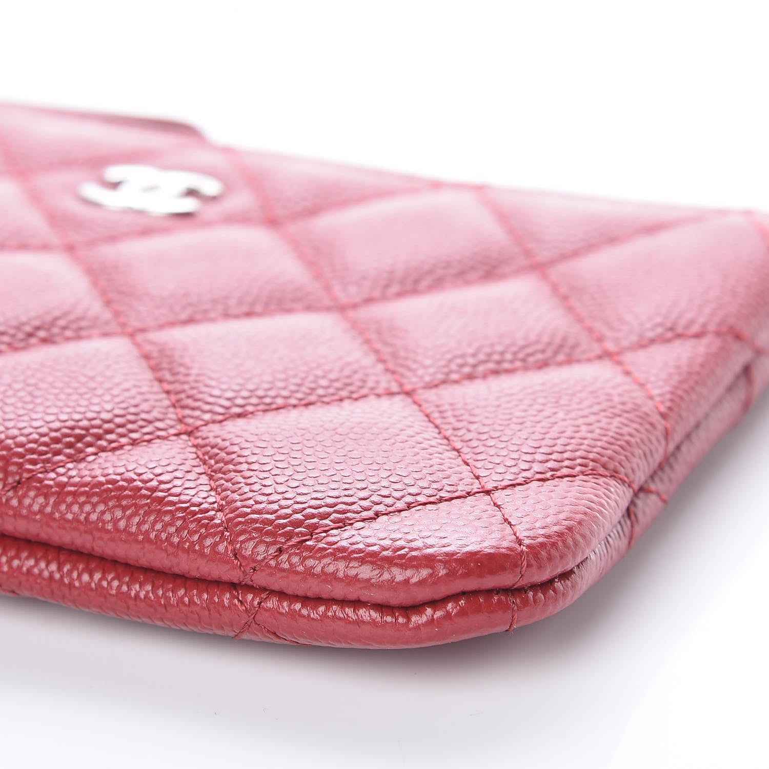 Chanel Caviar Quilted Small Cosmetic Case Dark Red 10 of 10