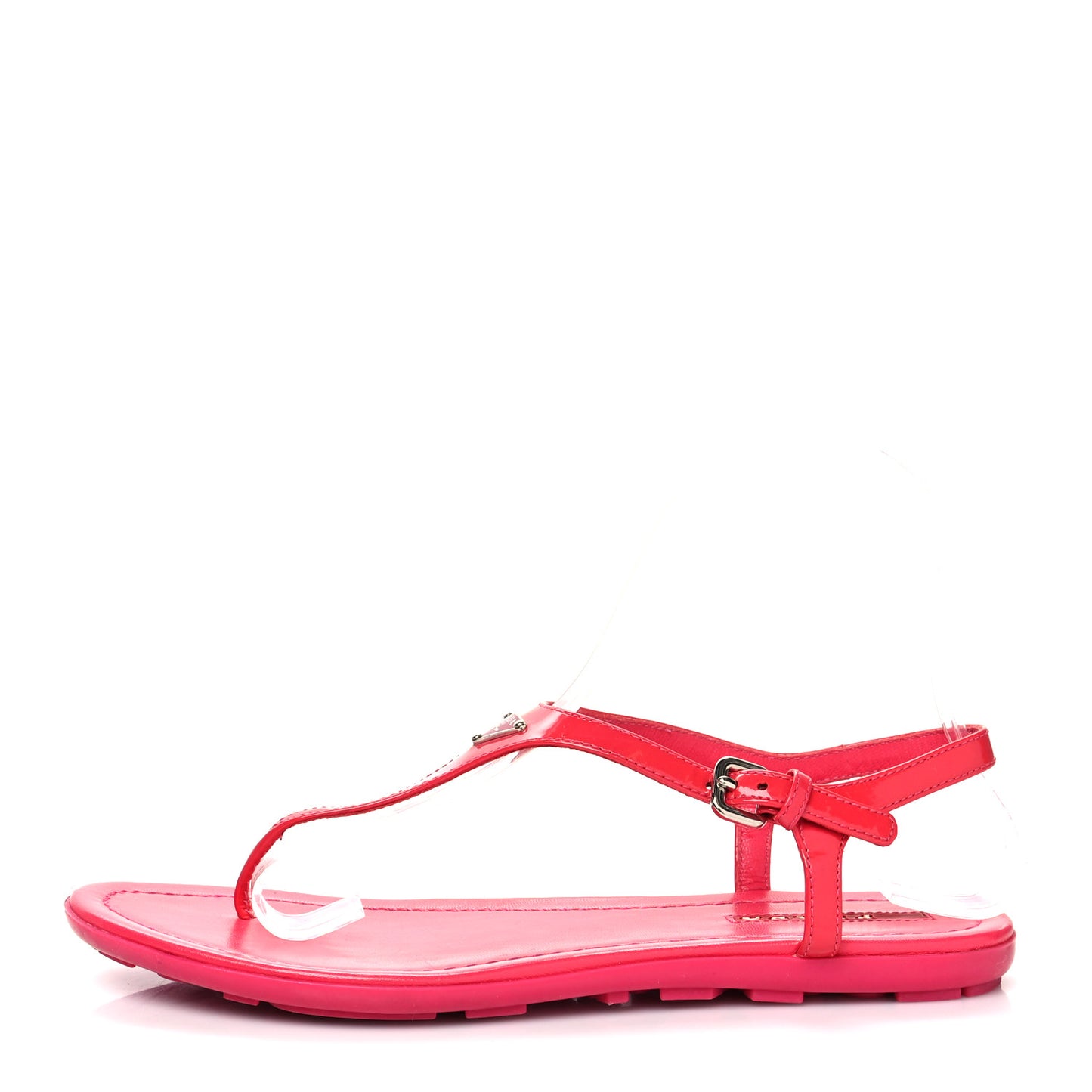 Vernice Metal Triangle Logo Flat Thong Sandals 37.5 Petalo