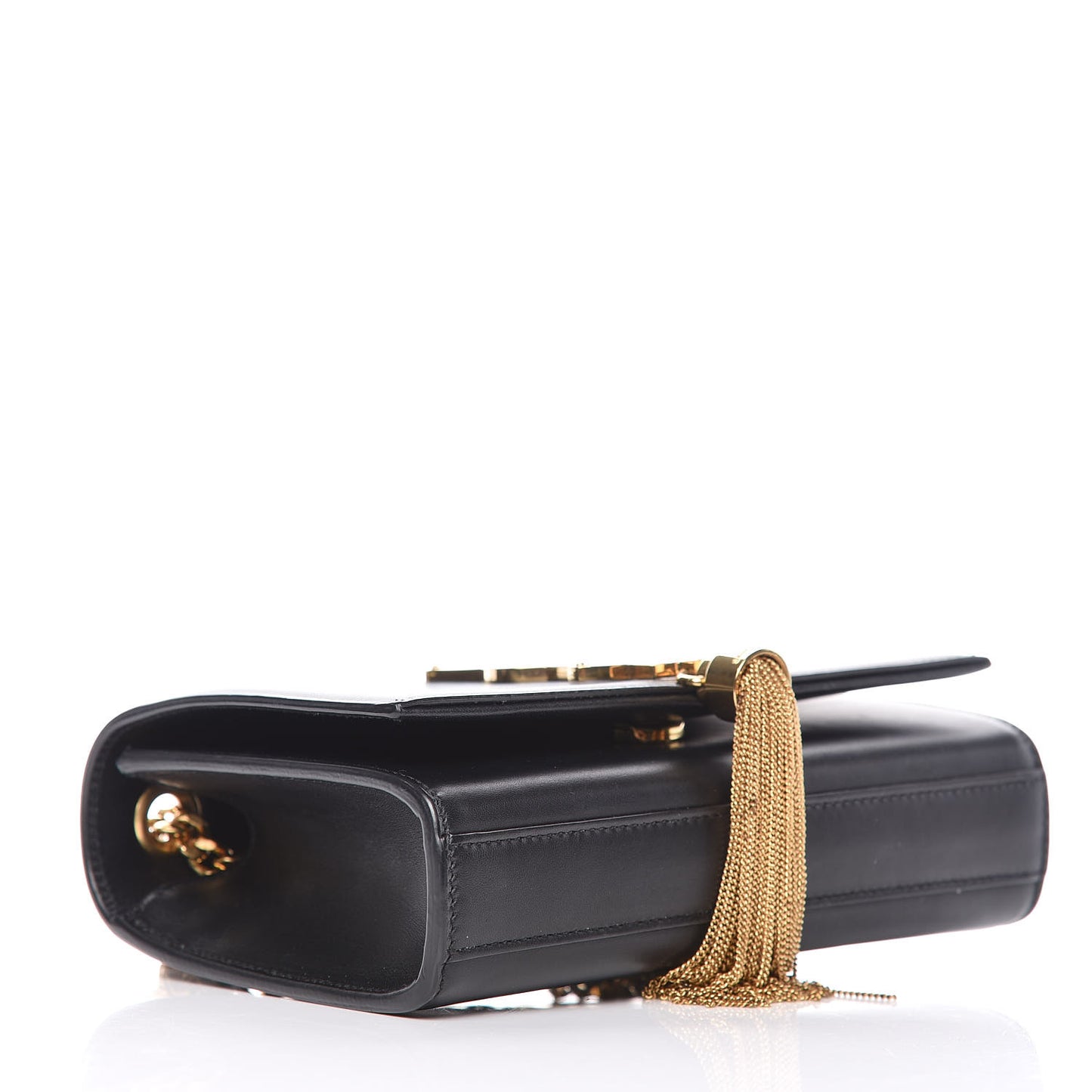 Calfskin Small Classic Monogram Kate Tassel Satchel Black