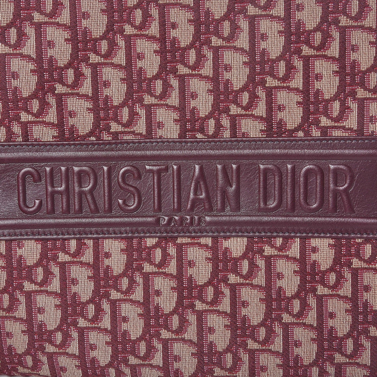 Christian Dior Oblique Logo Pouch Burgundy 6 of 8
