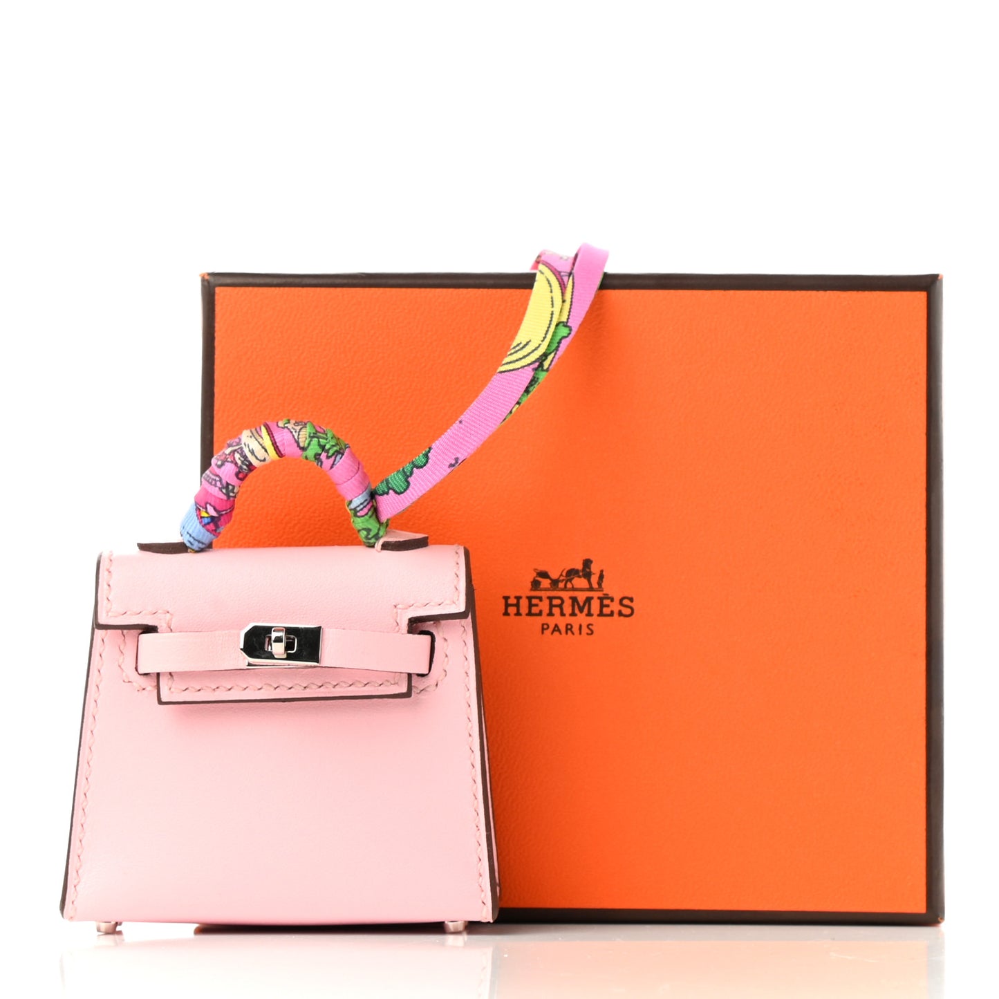 Tadelakt Mini Kelly Twilly Bag Charm Rose Sakura