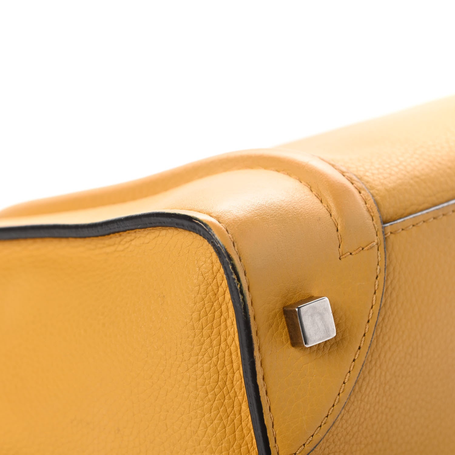Celine Drummed Calfskin Mini Luggage Ocre 12 of 17