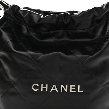 Chanel Shiny Calfskin Quilted Small Chanel 22 Black 9 of 11