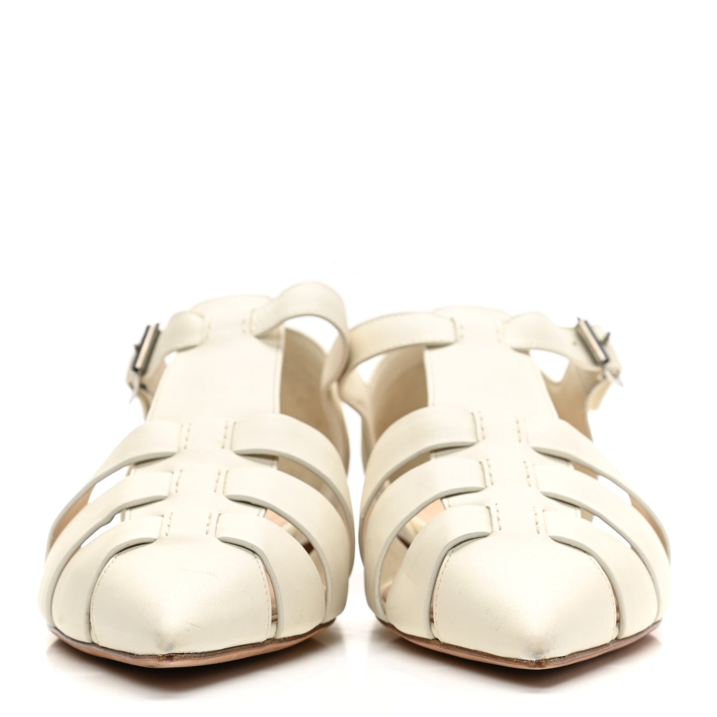 Calfskin Sauvage Ballerina Flat 38 Ivory