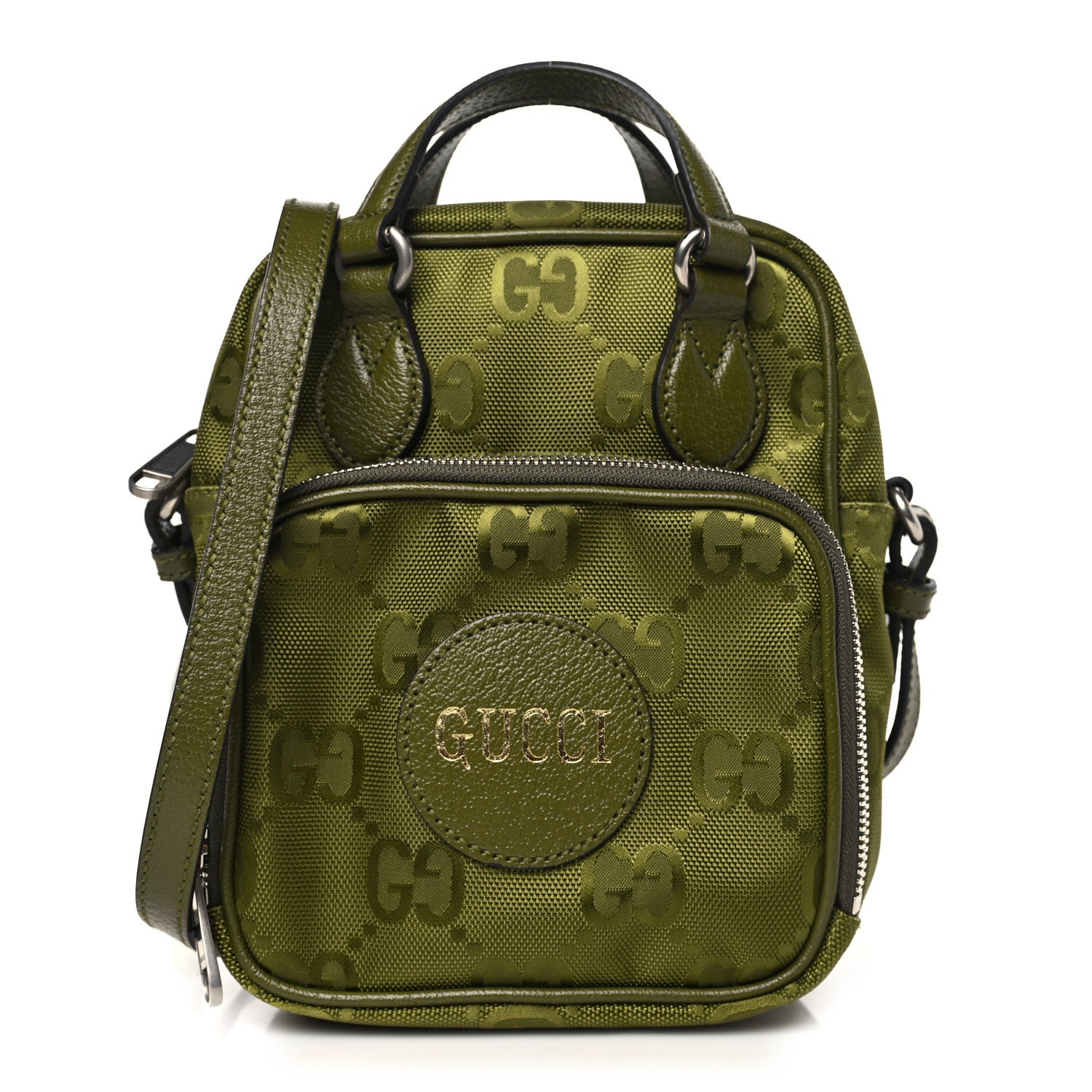 Gucci Econyl Nylon Monogram Off The Grid Shoulder Bag Juniper Green 1 of 9