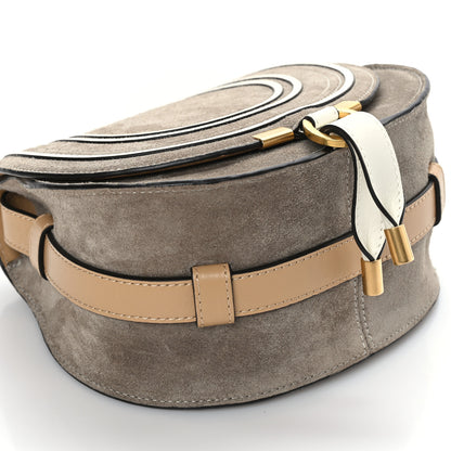 Chloe Suede Calfskin Small Marcie Saddle Bag Motty Grey 6 of 8