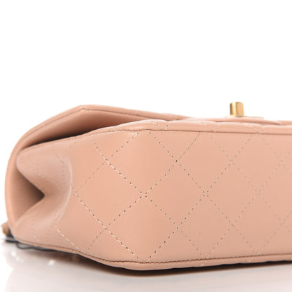 Chanel Lambskin Quilted Mini Top Handle Rectangular Flap Beige 6 of 11