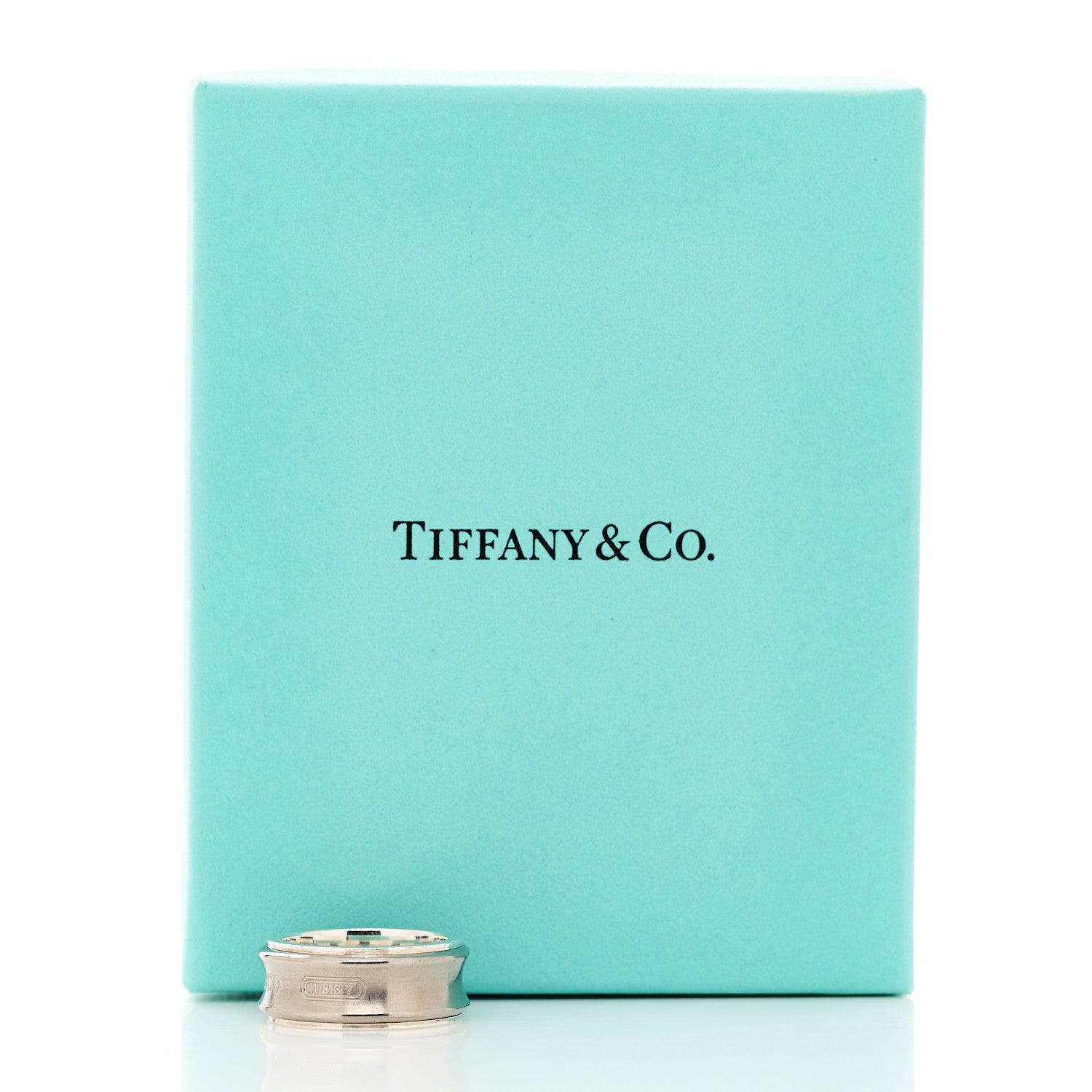 Tiffany Sterling Silver Titanium 1837 Band Ring 53 6.5 5 of 5