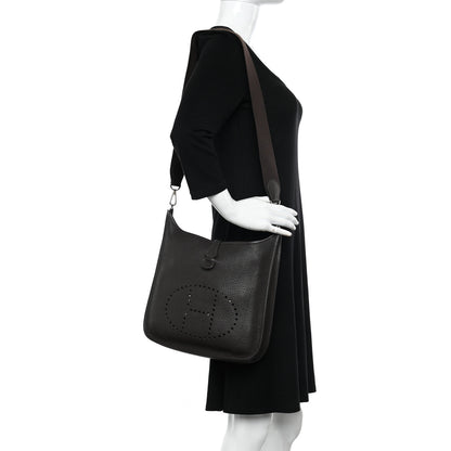 Hermes Taurillon Clemence Evelyne III PM Chocolate 2 of 10
