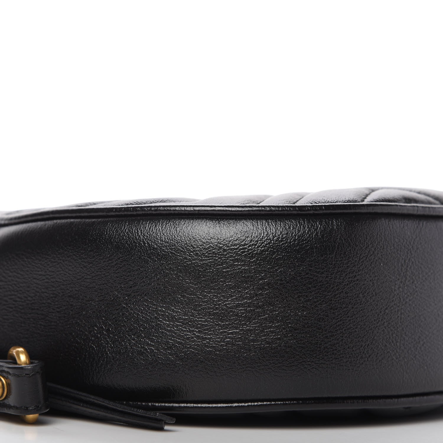 Gucci Azalea Calfskin Matelasse Heart Mini GG Marmont Round Shoulder Bag Black 6 of 10