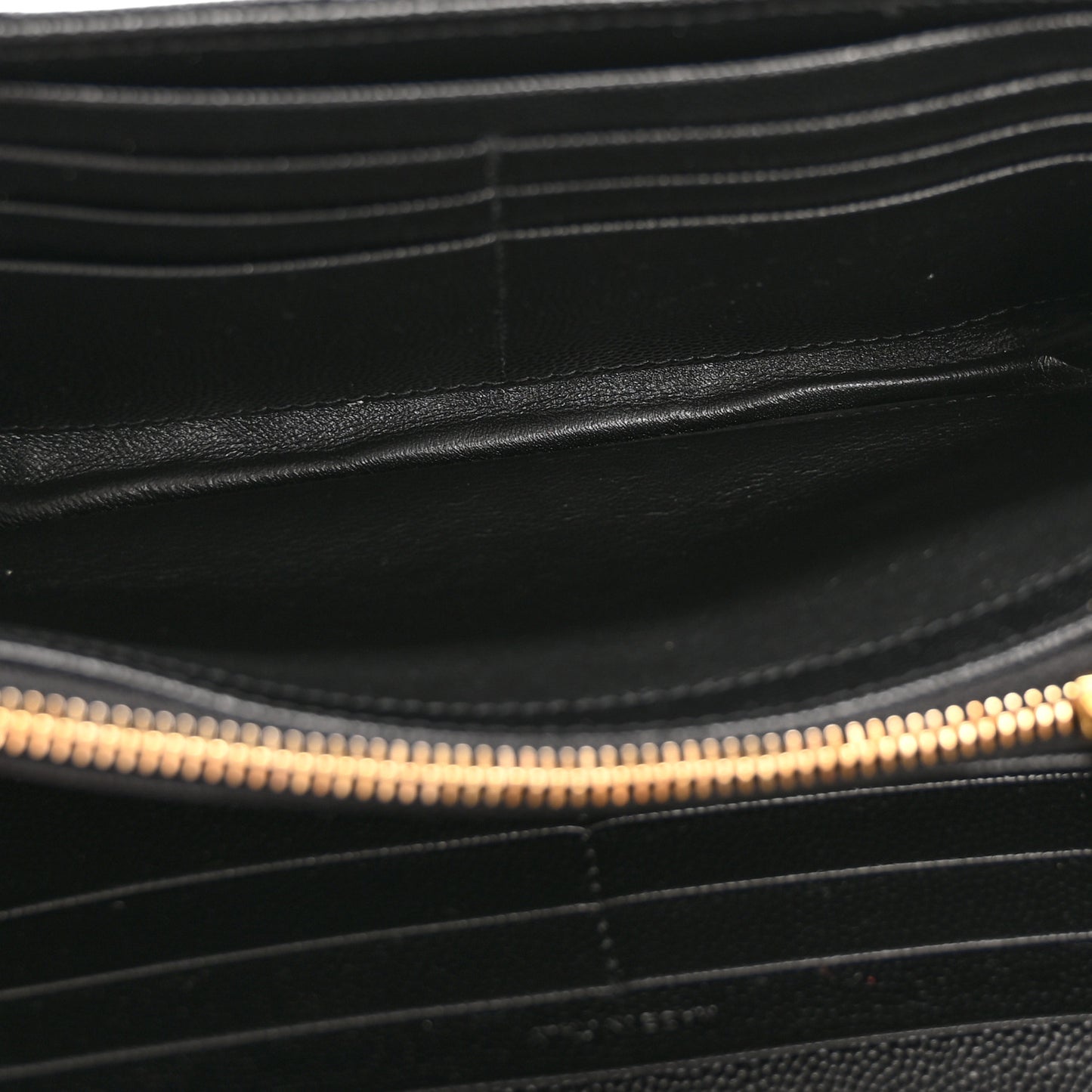 Grain De Poudre Matelasse Chevron Monogram Flap Wallet Black