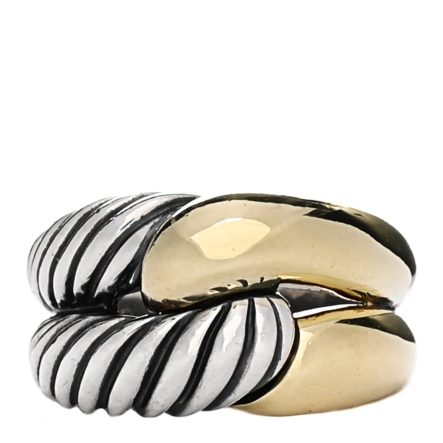 David Yurman Sterling Silver 14K Yellow Gold Large Infinity Ring 54 7 1 of 6