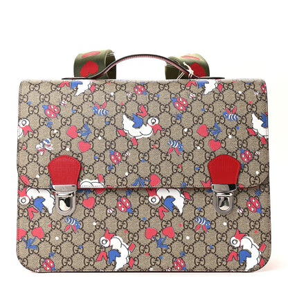 Gucci GG Supreme Monogram Ducks Childrens Backpack Red 1 of 9