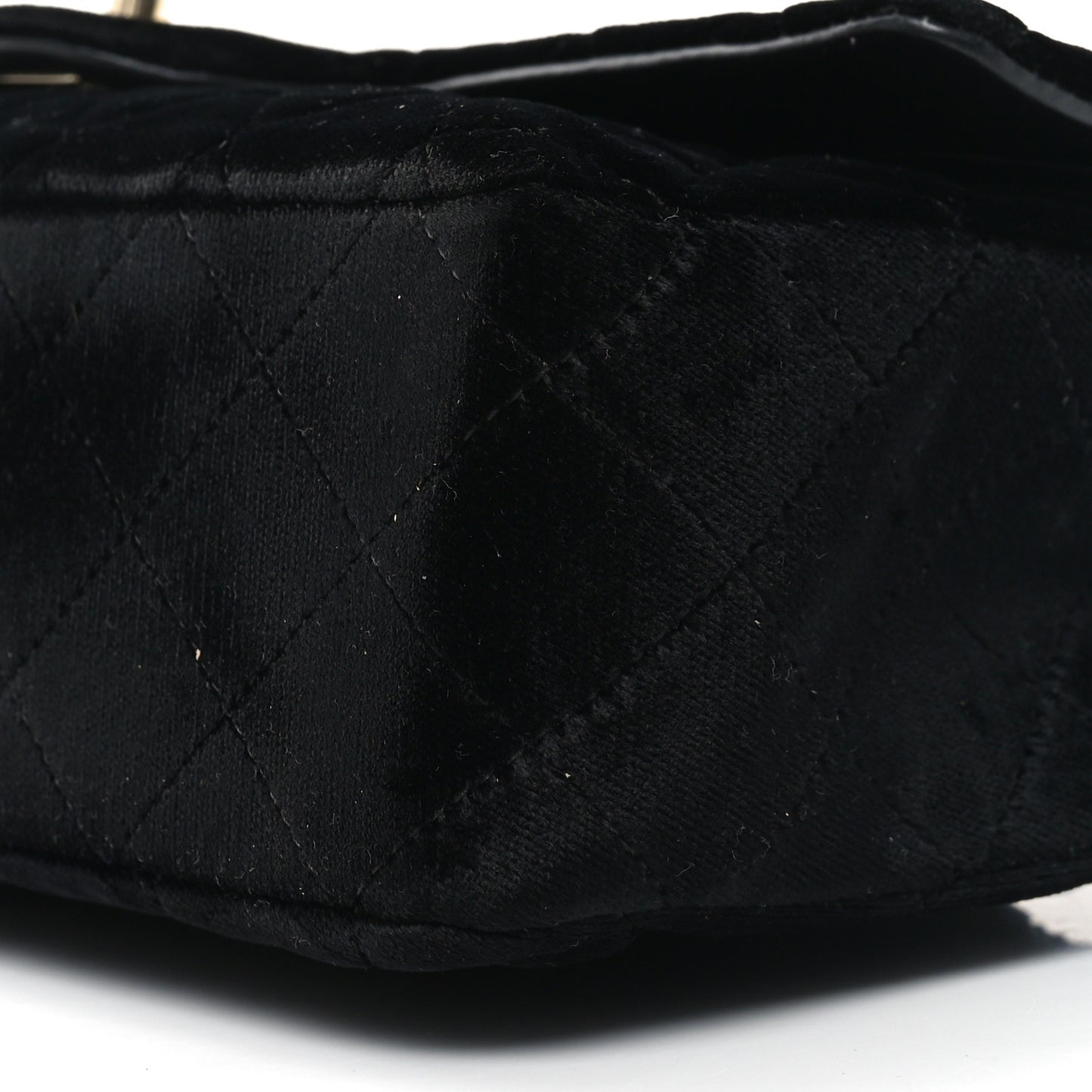 Velvet Quilted Medium Double Flap Black