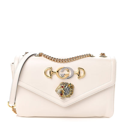 Gucci Vitello Palmellato Lux Crystal Medium Rajah Shoulder Bag Mystic White Multicolor 1 of 10