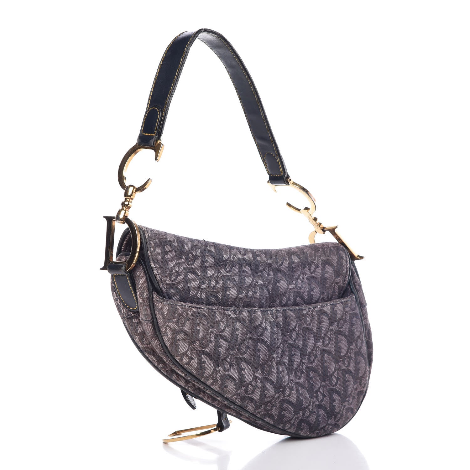 Christian Dior Monogram Saddle Bag Blue 3 of 14