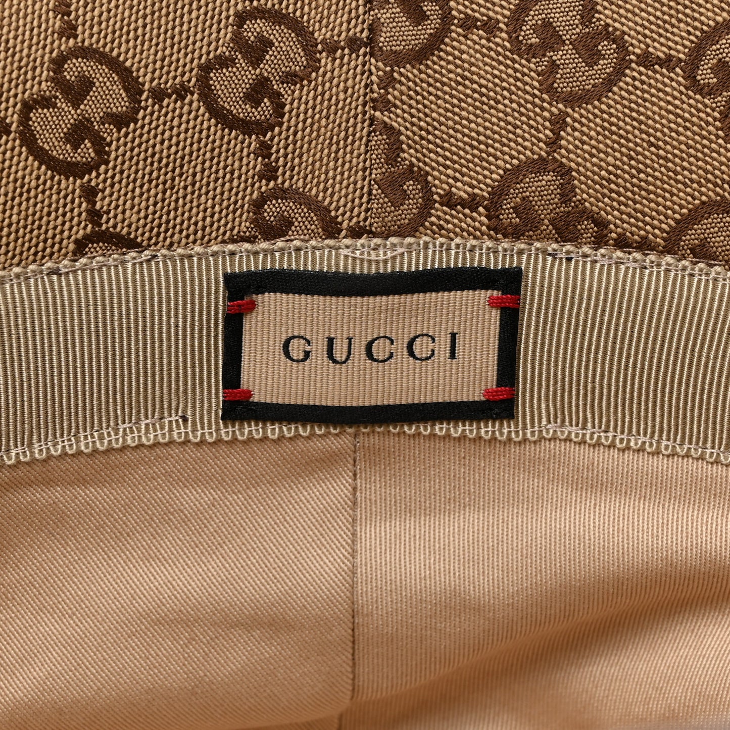 Monogram Textured Dollar Calfskin GG Jago Bucket Hat S Cacao Beige