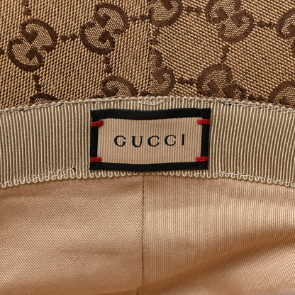 Gucci Monogram Textured Dollar Calfskin GG Jago Bucket Hat S Cacao Beige 8 of 9