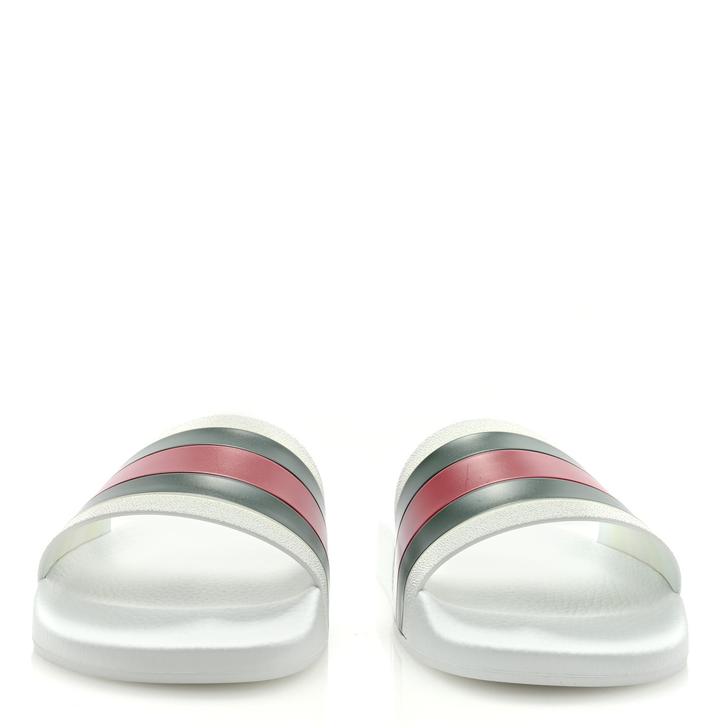 Gucci Rubber Web Mens Pool Slide Sandals 12 Great White 2 of 7