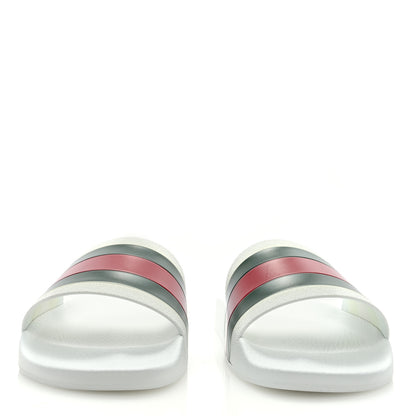 Gucci Rubber Web Mens Pool Slide Sandals 12 Great White 2 of 7