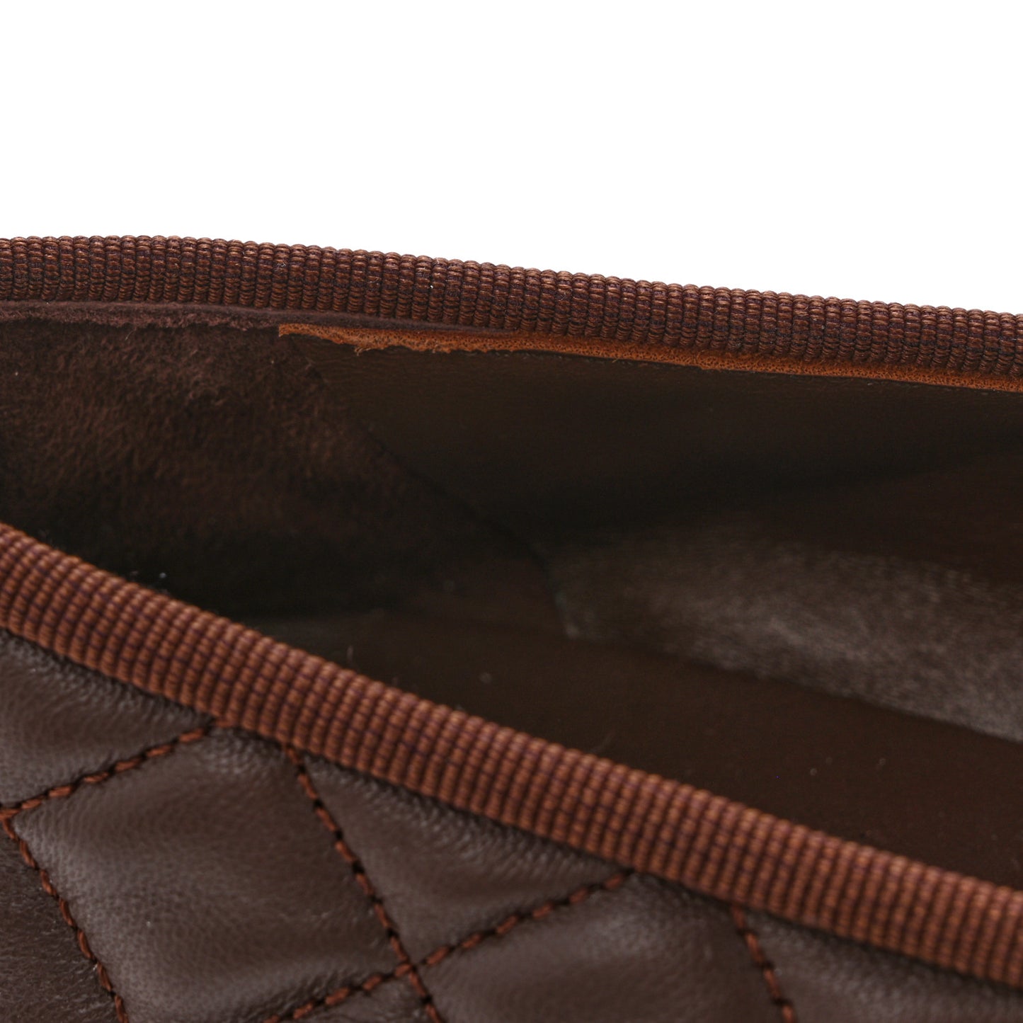 Lambskin Quilted CC Cap Toe Ballerina Flats 39.5 Chocolate