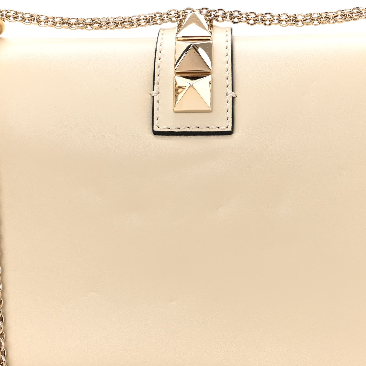 Valentino Garavani Vitello Medium Glam Lock Rockstud Flap Light Ivory 12 of 12
