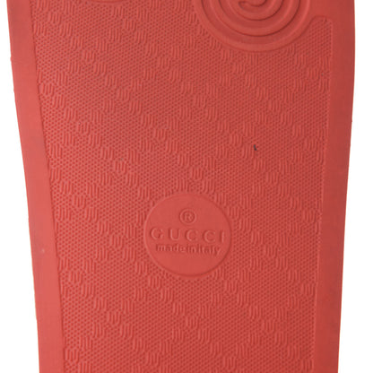 Gucci Rubber GG Monogram Mens Slide Sandals 9 Hibiscus Red 7 of 9