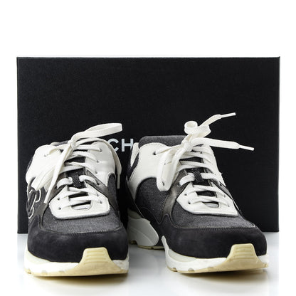 Chanel Denim Suede Calfskin CC Sneakers 40 Grey 9 of 9