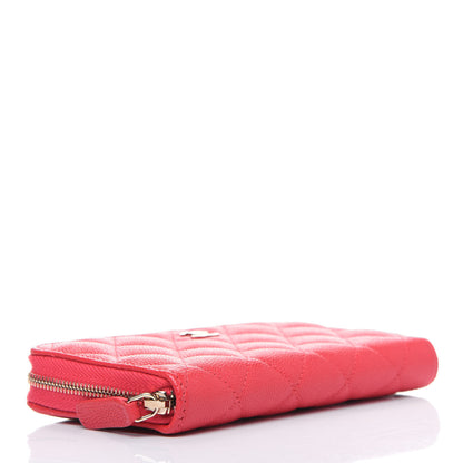 Chanel Caviar Quilted Small Gusset Zip Around Wallet Red 4 of 13