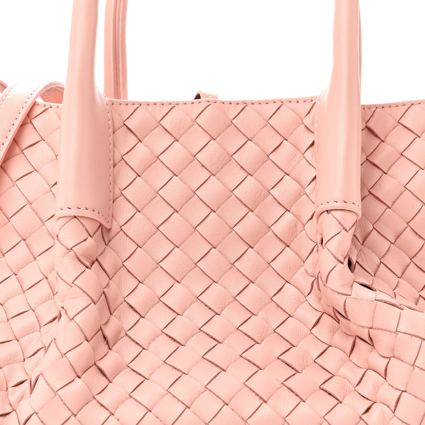 Calfskin Intrecciato Small Pinacoteca Tote Rose Barolo