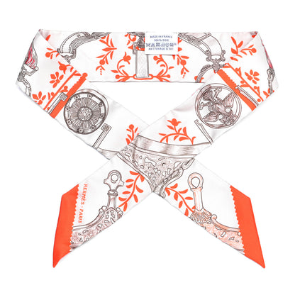 Hermes Silk Etriers Remix Twilly Verveine Orange Kaki 1 of 4